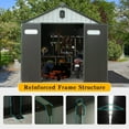 thumbnail image 6 of 8x6FT Resin Outdoor Storage Shed - Waterproof Storage with Windows for Lawn Equipment & Bikes, 6 of 9