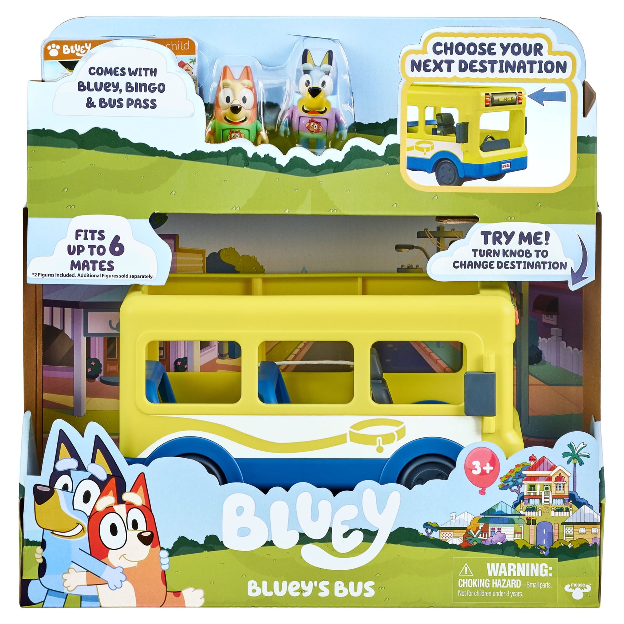 Bluey, Adventure Bus, Bus Vehicle Bluey and Bingo 2.5-3" Figures, 1 Accessory, Preschool, Ages 3+