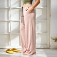 thumbnail image 6 of GERsome Womens Wide Leg Pants Soft Stretchy Drawstring Lounge Trousers with Pockets for Athletic Work Travel Pink Size XL, 6 of 7