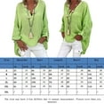 thumbnail image 2 of Crochet Shirt Tops V Neck Linen Blouse Shirt Boho Style H Shaped Vacation Outfit, 2 of 9