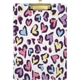 thumbnail image 1 of FMSHPON Heart Leopard Clipboard Hardboard Wood Nursing Clip Board and Pull for Standard A4 Letter 13x9 inches, 1 of 7