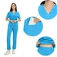 thumbnail image 3 of Ropa de Trabajo Mujeres Lavado de Bolsillo de Manga Corta Uniforme de Enfermera de Secado Elástico, 100% Poliéster Set Ligero, Lavado a Mano Casual, 3 of 6