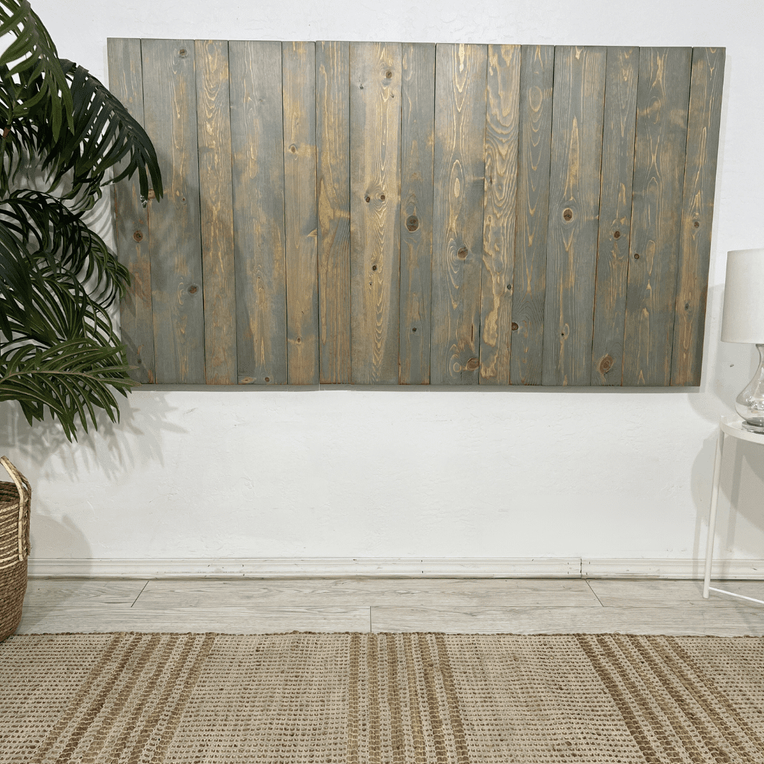 Barn Walls Coastal California King Solid Wood Headboard, Wall Mount, Bluish-Gray