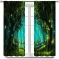 thumbnail image 3 of Fantasy Nature Curtains for Windows, Gothic Gate Fantasy Forest Theme Curtains for Living Room, Magic Dreamland Fairy Landscape Pattern Blackout Drapes 2 Panel Sets, 84x84 Inch, 3 of 5