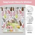 thumbnail image 3 of Swag Curtains Valances for Windows, Easter Bunny Eggs Short Kitchen Window Curtains Over Sink, Leopards Rabbit Watercolor Floral Leaves Cafe Curtains Panel Set Of 2,Rod Pocket, 36 Inches Length, 3 of 9