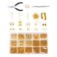 thumbnail image 1 of Pendientes para hacer hallazgos Ganchos para pendientes mixtos Fabricación de joyas Suministros de reparación de collares Alicates para pendientes Accesorios de reparación de - Oro, 1 of 4
