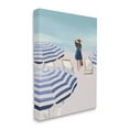 thumbnail image 3 of Stupell Industries Woman Enjoying Beach Shore Umbrellas Coastal Scene Graphic Art Gallery Wrapped Canvas Print Wall Art, Design by Amelia Noyes, 3 of 7
