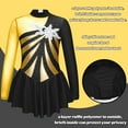 thumbnail image 2 of renvena Kids Girls Shiny Metallic Figure Ice Skating Dress Sequin Floral Print Long Sleeve Ballet Gymnastic Dancewear, 2 of 7