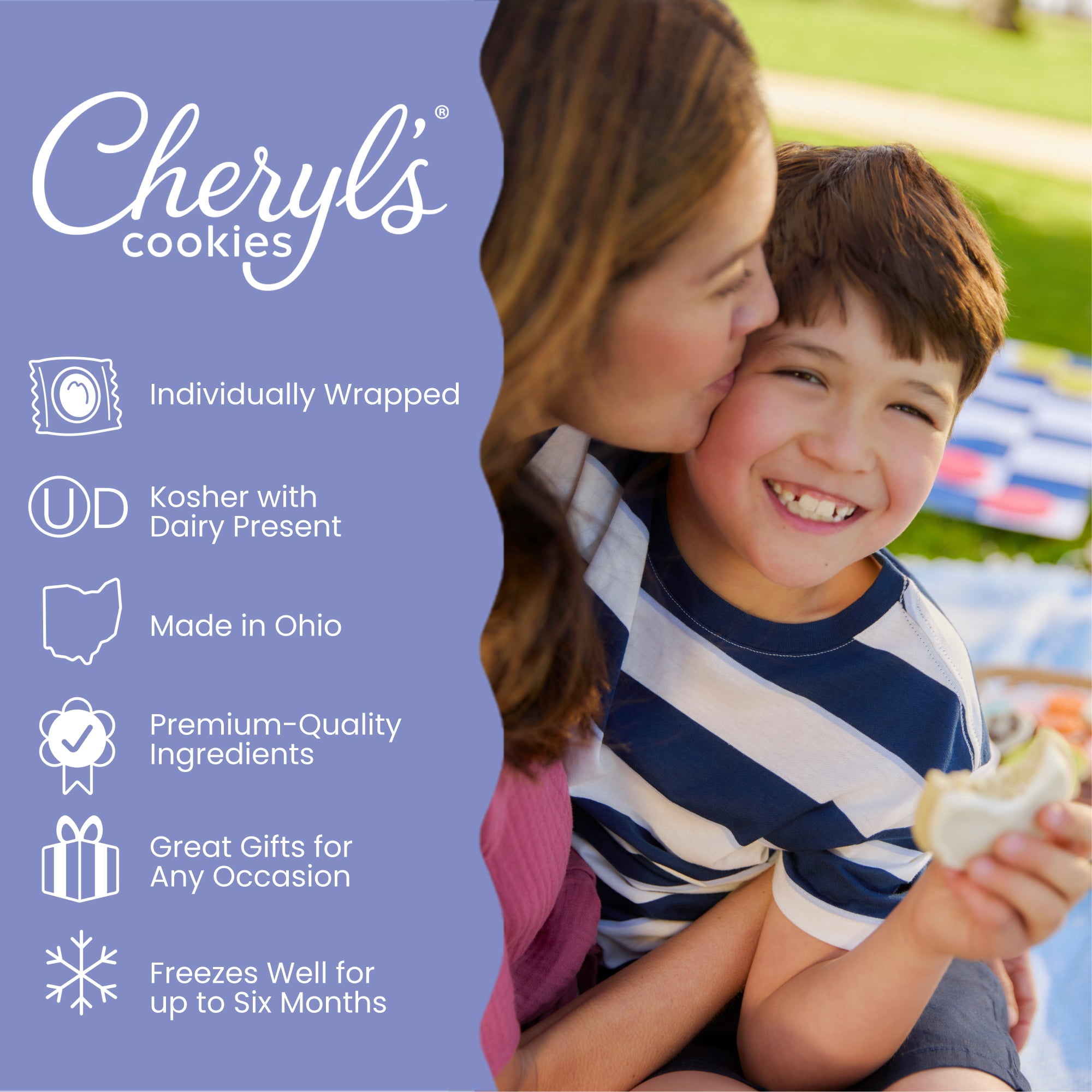 Cheryl's Cookies® Thank You Cookie Gift Box w/12 Buttercream-Frosted Sugar Cookies, Individually Wrapped, Gourmet, Handmade, For Any Occasion, Family & Friends, Thanks, Favors