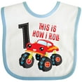 thumbnail image 3 of Inktastic Monster Truck How I Roll 1st Birthday Boys Baby Bib, 3 of 4