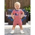 thumbnail image 5 of BemeyourBBs Toddler Baby Boy Girl 4th of July Outfit Patriotic Independent Day Summer Clothes Fourth of July Popsicle Embroidery Waffled Striped Short Sleeve T Shirt Tops and Pockets Shorts 2Pcs Set, 5 of 9