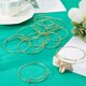 thumbnail image 4 of Juego de 12 pulseras de alambre ajustables expandibles de oro y acero inoxidable, de metal blanco y apilables., 4 of 9