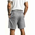 thumbnail image 5 of Hsovts Men Mens Casual Cotton Linen Shorts Summer Beach Shorts Lightweight Elastic Drawstring Waist with Pockets Gray 2XL, 5 of 6