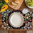 thumbnail image 4 of Black Boho Placemats Set of 8, Ethnic Country Colorful Abstract Floral Motifs Placemats for Dining Table, Place Mats for Kitchen Tabletop, Waterproof Wipeable Dining Table Mats Set, 4 of 9