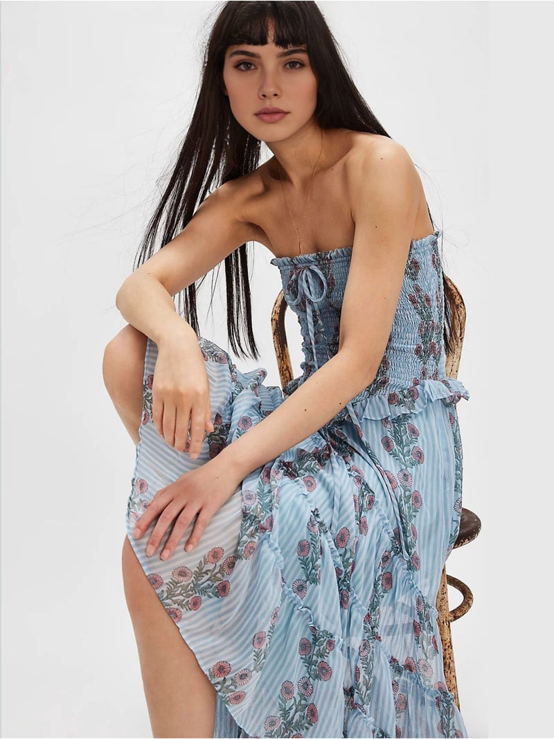 blue dress for baby girl LA LEELA Women's One Size Beach Dress Tube Dress One Size