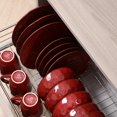 thumbnail image 5 of vicrays Ceramic Dessert Salad Plates, 8 Inch, Set of 6, Round, Microwave, Oven, and Dishwasher Safe, Scratch Resistant, Porcelain Fluted Suitable for Snacks, Appetizer, Home, Restaurant (Cherry Red), 5 of 5