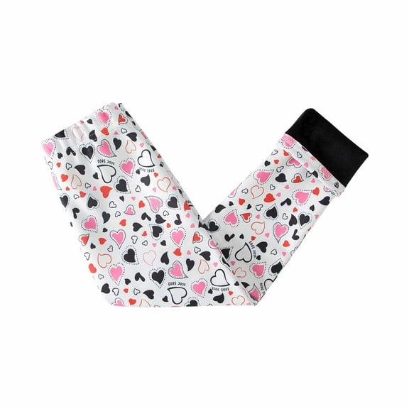 IROINNID 2-11 Years Girl's Elastic Pants Printed Brushed Warm Casual Leggings