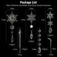 thumbnail image 2 of LQCrafK 18pcs Christmas Tree Decoration Crystal Ornaments Hanging Acrylic Snowflake Drop Ornaments for Christmas Tree Winter New Year Party Supplies, 2 of 8