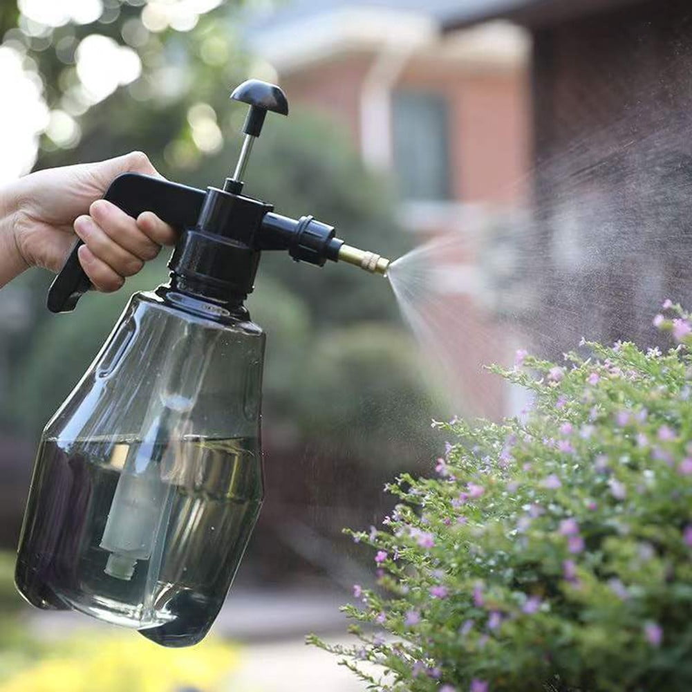 Whatever You Like-1.5L Manual Pressure Sprayer - Adjustable Nozzle Garden Watering Can for Plants, Flowers, Bonsai, Succulents - Transparent PET Bottle with Mist and Stream Modes (Grey/Gr