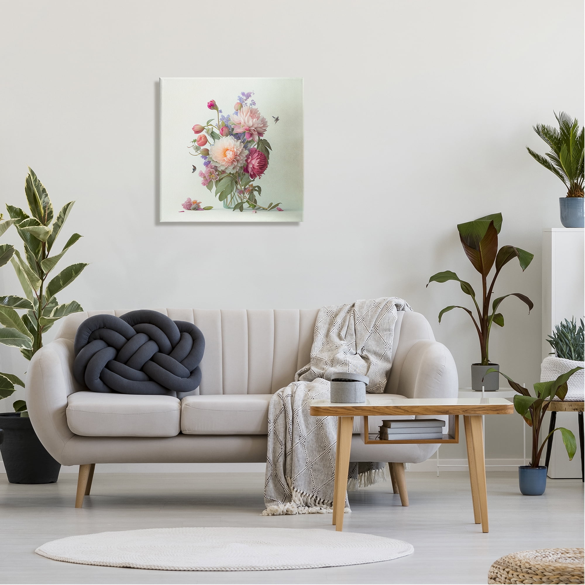 Stupell Industries Mixed Pink Bouquet Botanical & Floral Painting Gallery Wrapped Canvas Art Print Wall Art, 24 x 24
