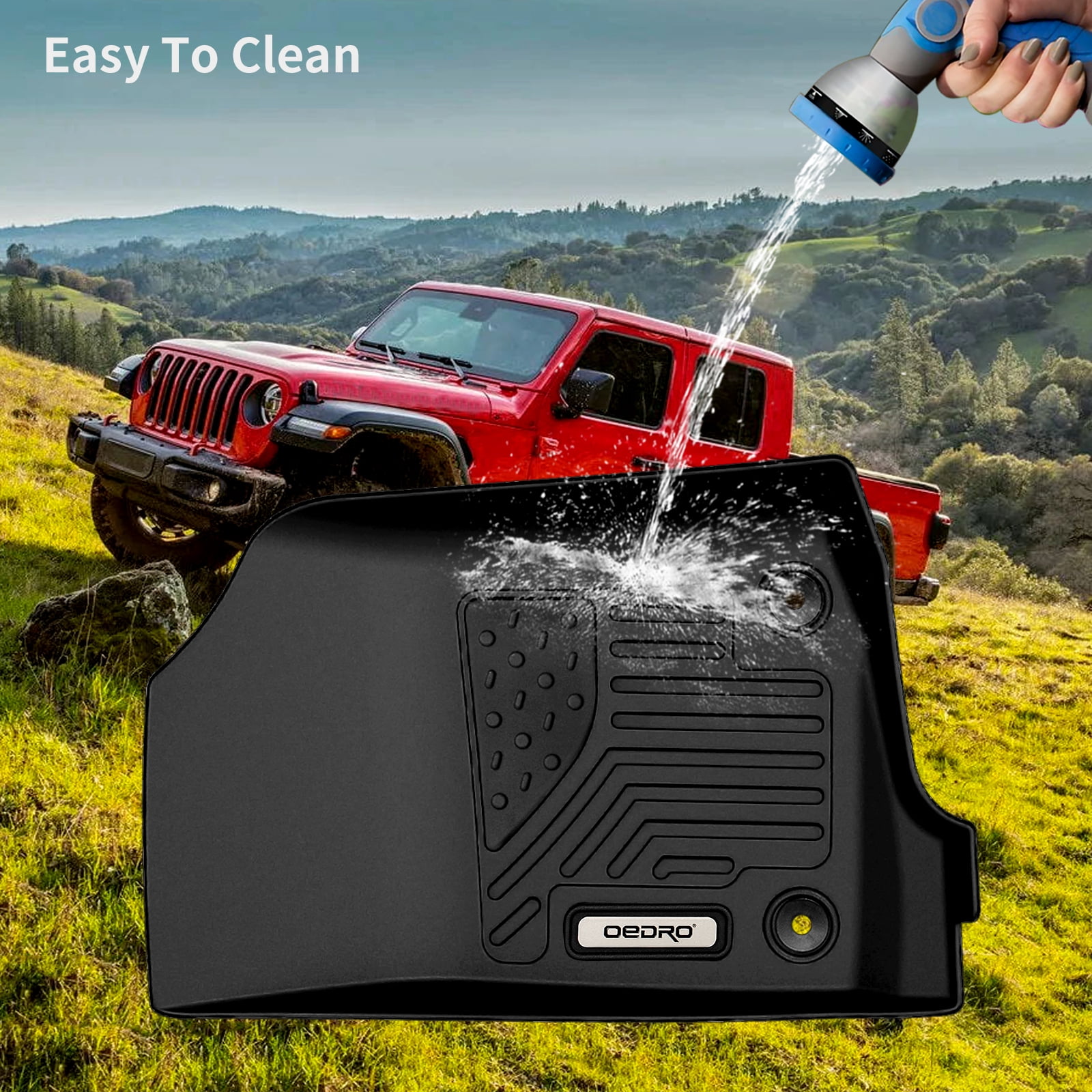 RVNI Floor Mats Liners for 20-23 Jeep Gladiator 4 Door TPE Floor Carpet