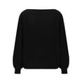thumbnail image 4 of SuTry Womens Sweaters Long Sleeved Round Neck Knitted Sweater Pullover Solid Color Tops Fall Sweaters for Women(Black,XL), 4 of 8