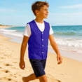 thumbnail image 4 of hotojiny Baby Boys Girls Lightweight Vest Kids Sleeveless Button down Jacket Unisex Infant Formal Waistcoat for 3-12 Years, 4 of 7