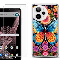 Phone Case for ATT Verge 2 5G, with Screen Protector, by OneToughShield - Butterfly Garden