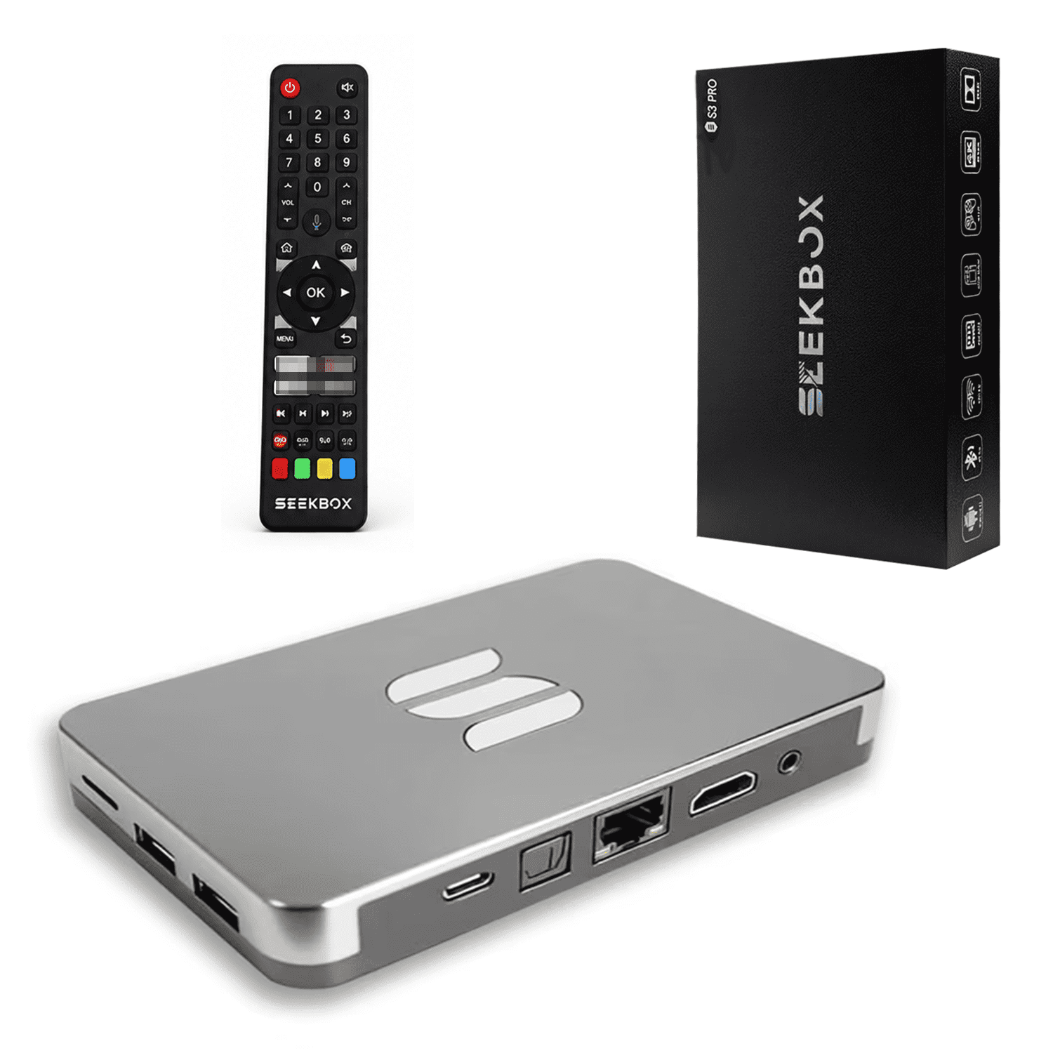 Seekbox 3Pro TV Box 4GB+64GB, 4K HDR Ultra HD, WiFi 6 Dual Band with Remote