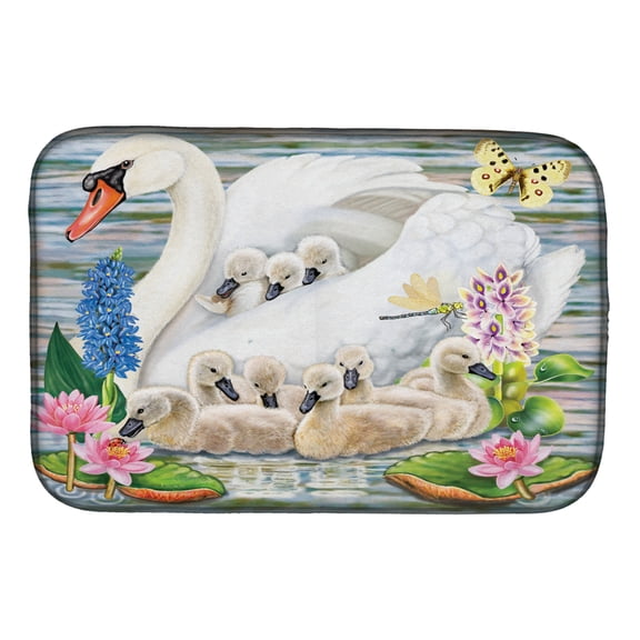 Carolines Treasures PRS4045DDM Mother Swan Dish Drying Mat 14 x 21" multicolor