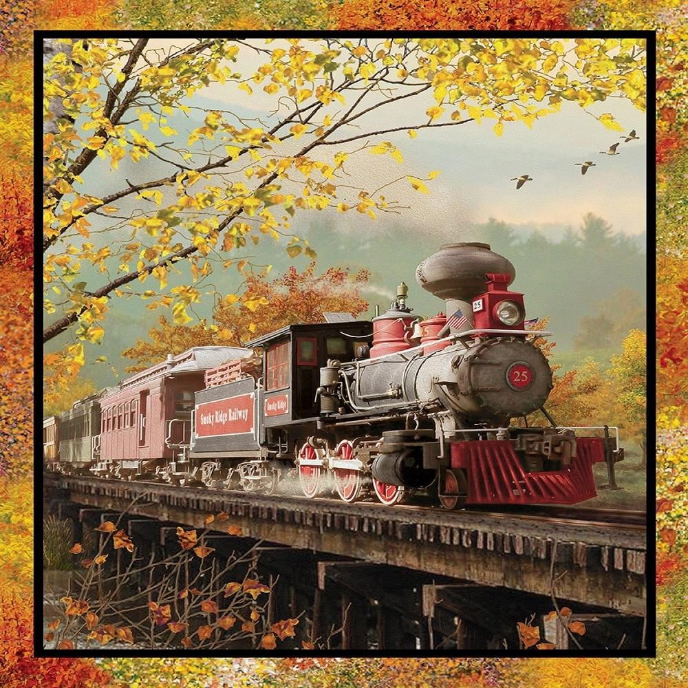 3 Wishes, Large Train Fabric Panel