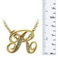 thumbnail image 6 of SuperJeweler R Initial Necklace In Yellow Gold With 7 Diamonds, Serif Style, With Free 18 Inch Cable Chain, For Women, 6 of 7
