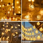 GooingTop 2Pack Solar Outdoor String Lights, Each 37.5Ft 100LED Hanging Patio Lights Solar with 8 Lighting Modes, Auto On/Off for Garden Patio Yard Decor, Warm White