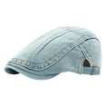thumbnail image 1 of Men's Washed Cowboy Beret Retro Thin Literary Cap for Spring Fall Casual Wear Stylish Unisex Fashion Hat, 1 of 5