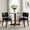 Black, variant on Dining Chairs Set of 2,Linen Upholstered Fabric Kitchen Chairs,Mid-Century Modern Armless Wooden Chairs,Green