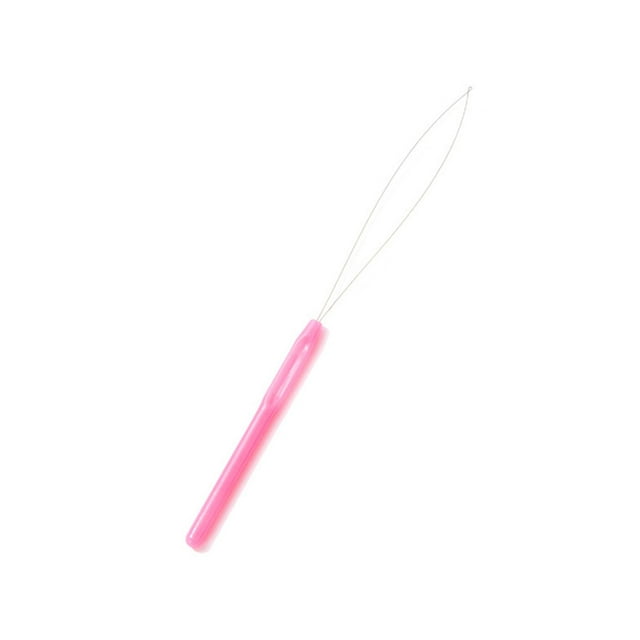 Beads Loop Pulling Professional Tool Plastic-Handle Extension Threader Knitting is smooth, do not Wig Sewing Repair Pink