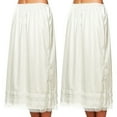thumbnail image 3 of Women's Satin Half Slip Lace Long Underskirt Elastic Waist Long Slips for Under Dresses Extender Underskirt, 3 of 7