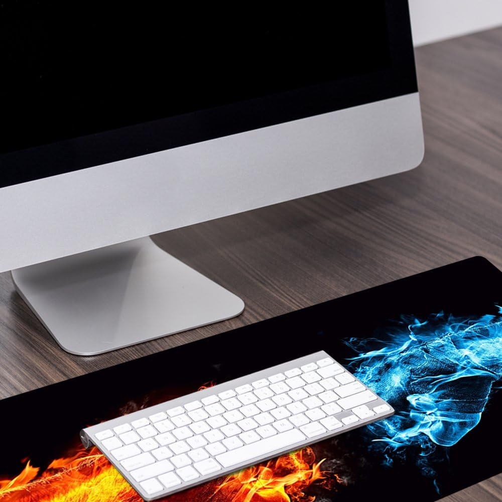 Large Gaming Mouse Pad XXL Extended Mat Desk Pad Mousepad Long Non-Slip Rubber Mice Pads Stitched Edges 35.4"x15.7" (011quantou)