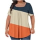 thumbnail image 2 of Fiudx Ofertas y Liquidaciones Top Holgado de Manga Corta Plisado con Cuello Extragrande Estampado para Mujer L-5Xl, 2 of 4
