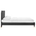 thumbnail image 4 of Modway Yasmine Channel Tufted Performance Velvet Full Platform Bed in Charcoal, 4 of 5