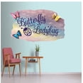 thumbnail image 2 of 3D Bedroom Wall Decal Sticker For Unisex Custom Designs With 3D Butterfly Cute 3D Butterflies On Rainbow Watercolor Design - Butterfly Kisses Lady Bug Hugs - Size: 30 In X 20 In, 2 of 3