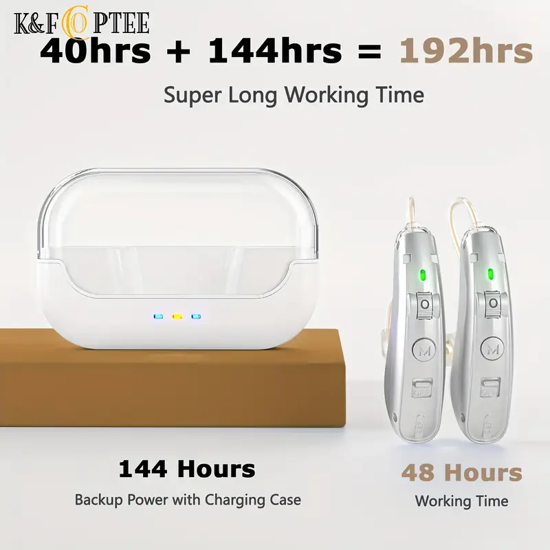 Hearing Aids Hearing Amplifiers For Seniors Rechargeable With Noise Cancelling-Hearing Aid Loss Amplifier Seniors Adults Charging Case Volume Control,Brown