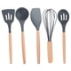 thumbnail image 1 of Juego de utensilios de cocina de silicona antiadherente, herramientas de cocina con mango de madera, silicona resistente al calor y de grado alimenticio, sin BPA, 1 of 5
