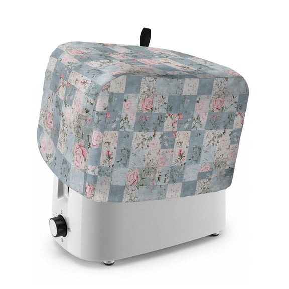 Toaster Cover 2 Slice, Blue Pink Botanical Dustproof Bakeware Oven Protector with Top Hook, Spring Floral Vintage Waterproof Small Kitchen Appliance Toasters Dust Cover, 11"x6"x8"