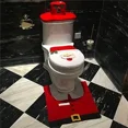 thumbnail image 2 of 3Pcs Christmas Toilet Seat & Cover Santa Claus Bathroom Mat Bathroom Home Decor, 2 of 6