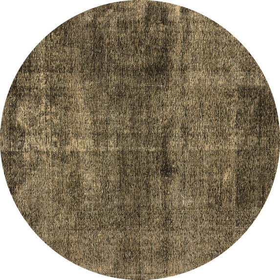 Ahgly Company Indoor Round Oriental Brown Industrial Area Rugs, 6' Round