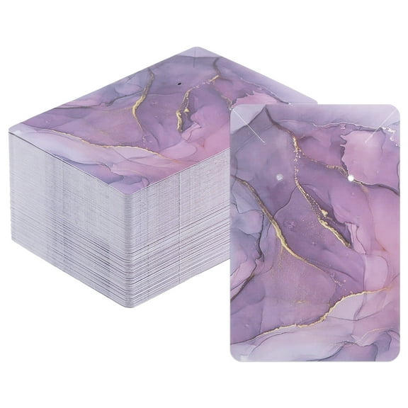 Uxcell Earring Display Cards Paper Earring Holder Blank Tags Rectangle Cardboard Style 11, Purple 100 Pack