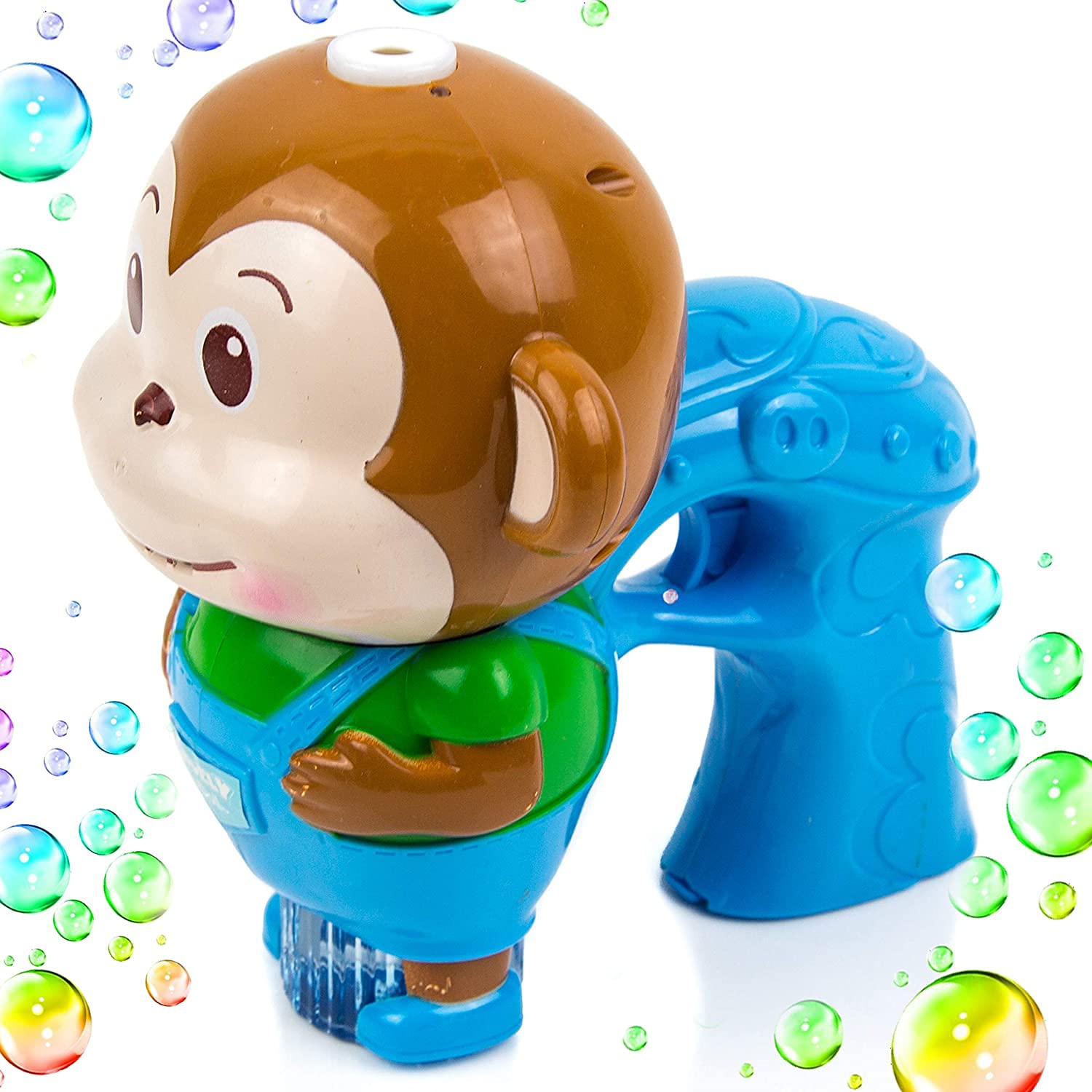 Toysery Monkey Bubble Gun Machine, LED Bubble Blaster Summer Party Toy