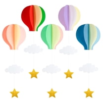 ELAYARD 5Pcs 3D Hot Air Balloon Hanging Ceiling Decorations in Assorted Colors for Indoor and Outdoor