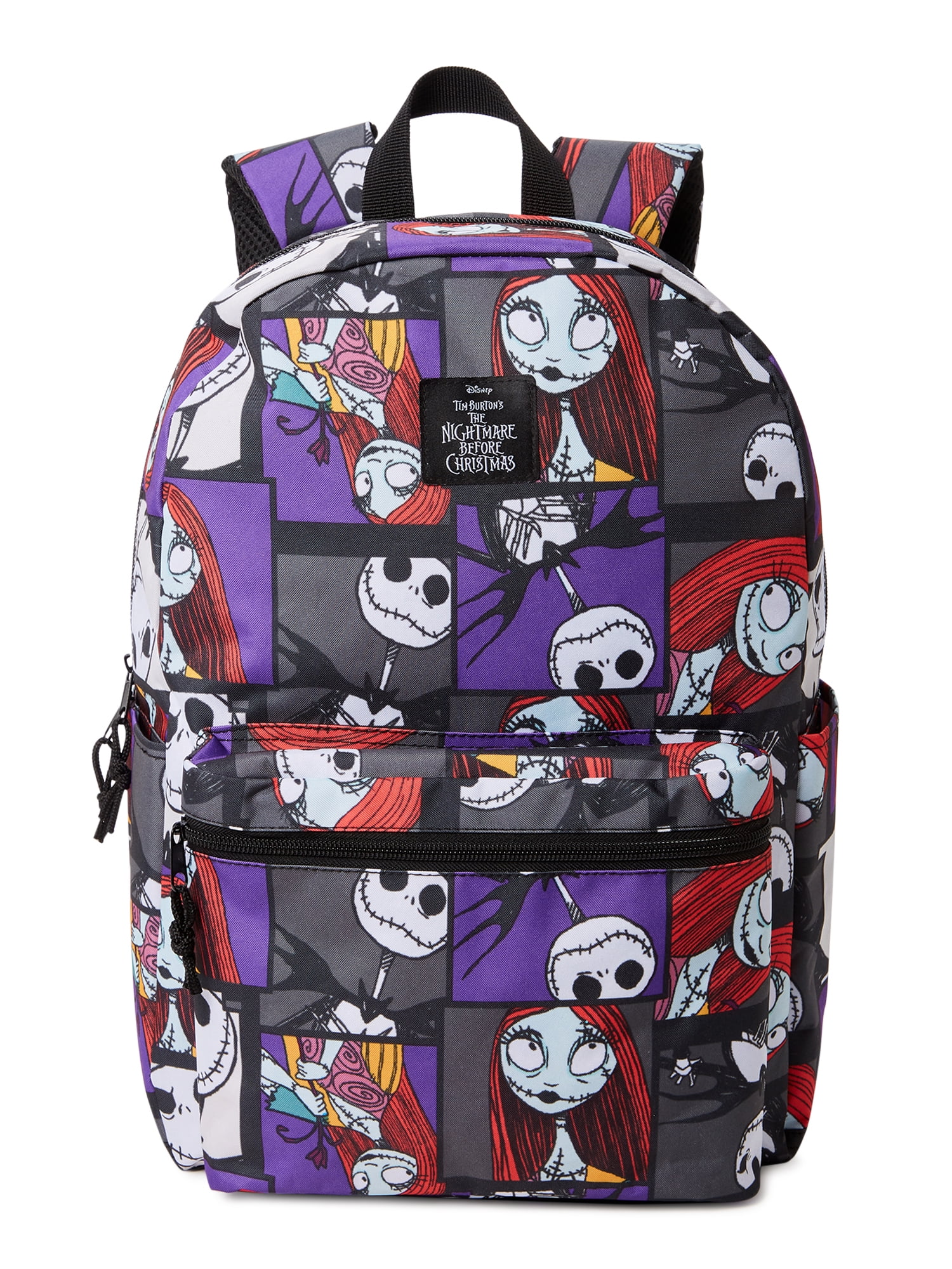 Disney Nightmare Before Christmas Jack & Sally Skellington Allover 16" Backpack 